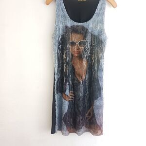 Man Tian graphic sequin sleeveless dress size S